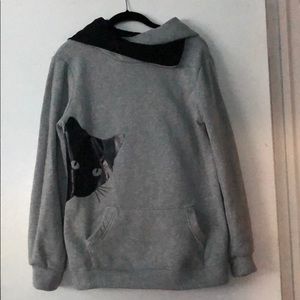 Grey Cat Hoodie